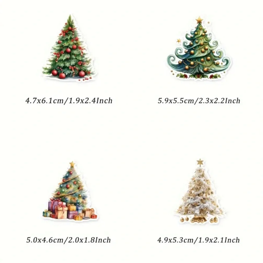 Festive Christmas Tree Sticker Set - Multicolor